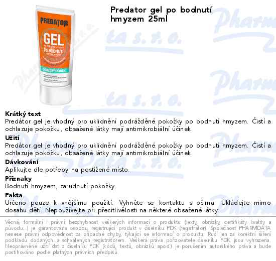 Predator gel po bodnutĂ­ hmyzem 25ml