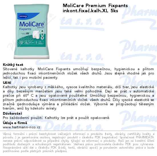MoliCare Premium Fixpants inkont.fixaÄŤ.kalh.XL 5ks