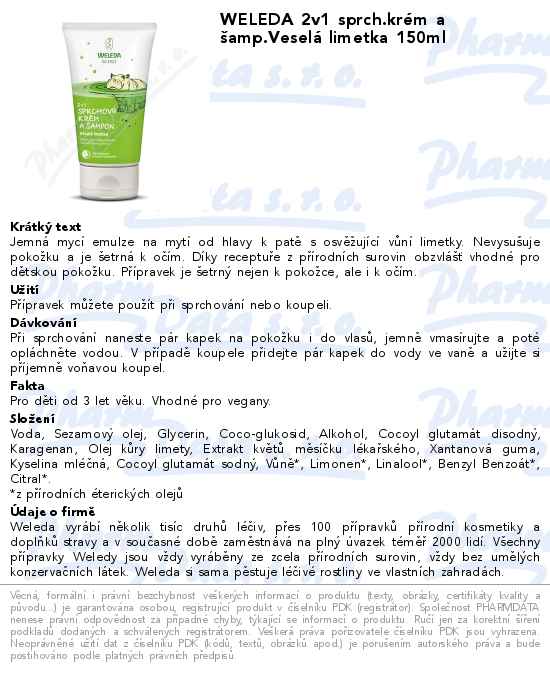 WELEDA 2v1 sprch.krĂ©m a Ĺˇamp.VeselĂˇ limetka 150ml