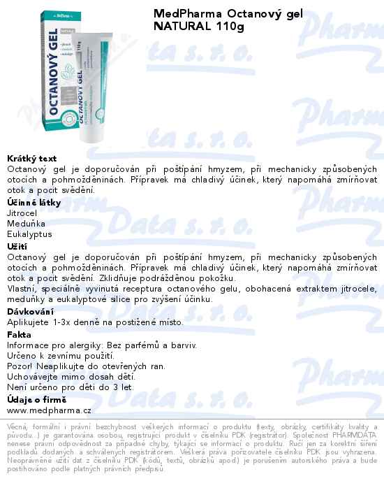 MedPharma OctanovĂ˝ gel NATURAL 110g