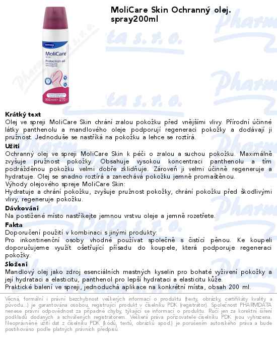 MoliCare Skin OchrannĂ˝ olej. spray200ml (Menalind)