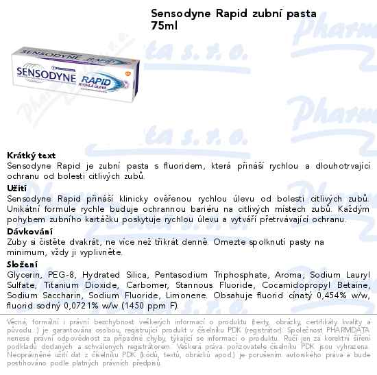 Sensodyne Rapid 75 ml