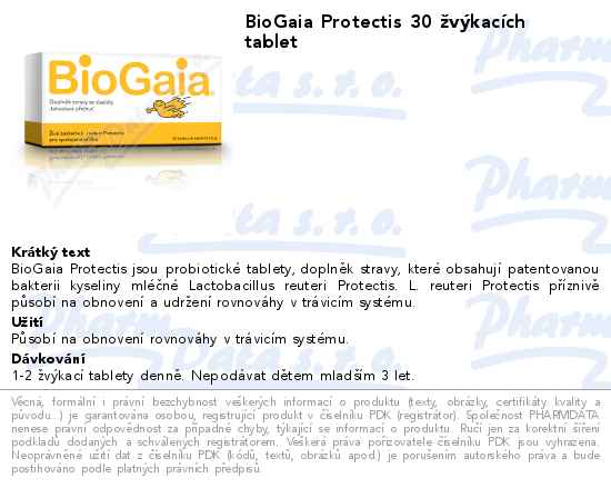BioGaia Protectis 30 ĹľvĂ˝kacĂ­ch tablet