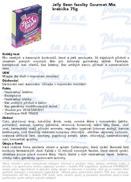 Jelly Bean fazolky Gourmet Mix krabiÄŤka 75g