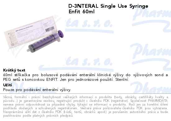 D-3NTERAL SINGLE USE SYRINGE ENFIT 60ml
