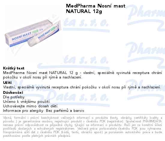 MedPharma NosnĂ­ mast NATURAL 12g