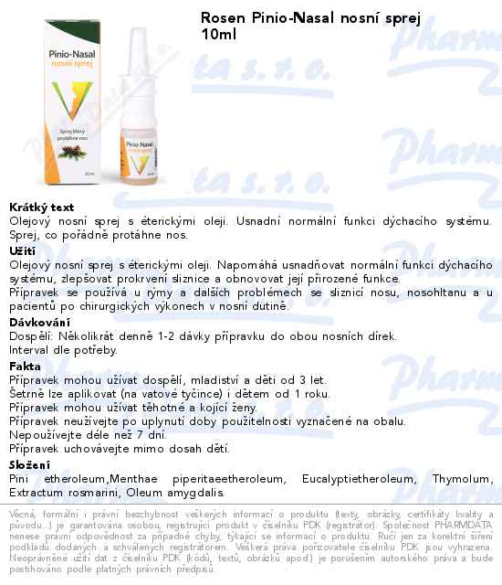 Rosen Pinio-Nasal nosnĂ­ sprej 10ml