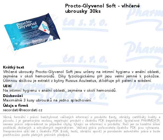 Procto-Glyvenol Soft - vlhÄŤenĂ© ubrousky 30ks