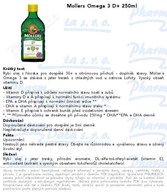 Mollers Omega 3 D+ 250ml