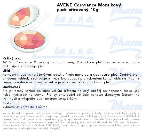 AVENE Couvrance MozaikovĂ˝ pudr pĹ™irozenĂ˝ 10g