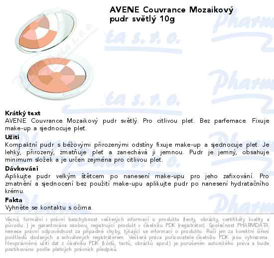 AVENE Couvrance MozaikovĂ˝ pudr svÄ›tlĂ˝ 10g