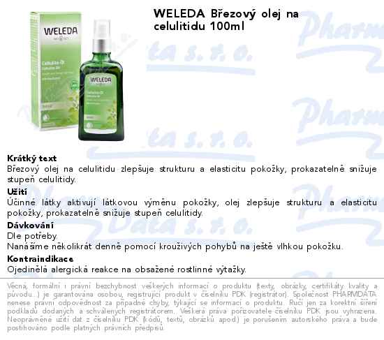 WELEDA BĹ™ezovĂ˝ olej na celulitidu 100ml