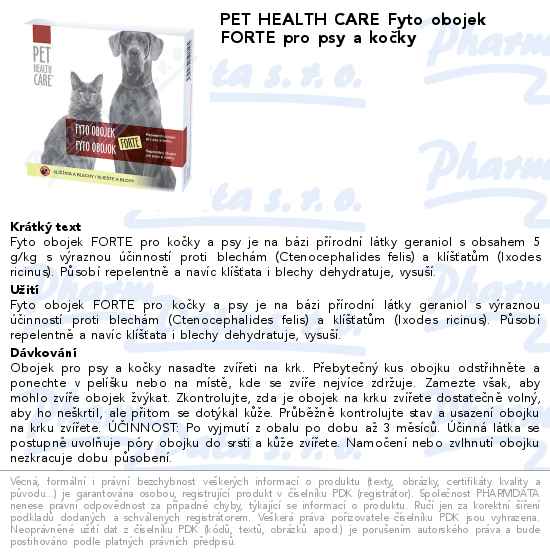 PET HEALTH CARE Fyto obojek FORTE pro psy a koÄŤky