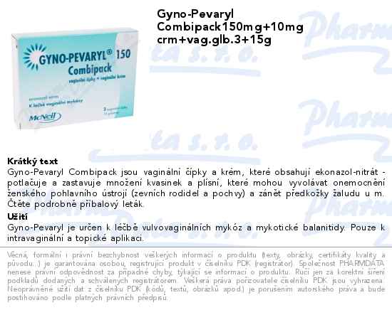 Gyno-Pevaryl Combipack150mg+10mg crm+vag.glb.3+15g