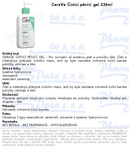 CeraVe ÄŚisticĂ­ pÄ›nĂ­cĂ­ gel 236ml
