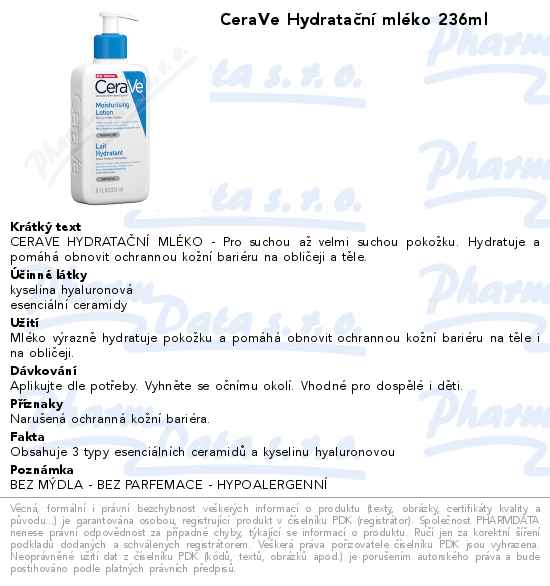 CERAVE HydrataÄŤnĂ­ mlĂ©ko 236ml