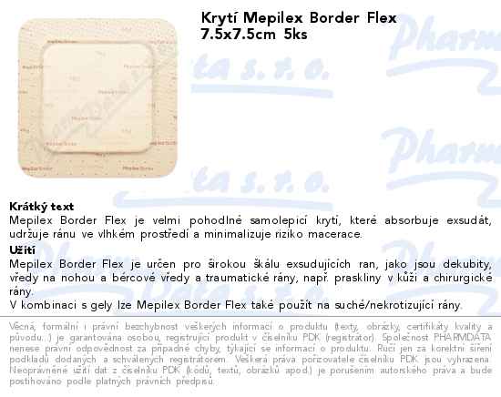 KrytĂ­ Mepilex Border Flex 7.5x7.5cm 5ks