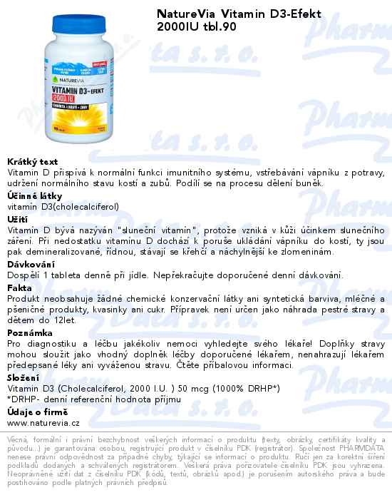 NatureVia Vitamin D3-Efekt 2000IU tbl.90