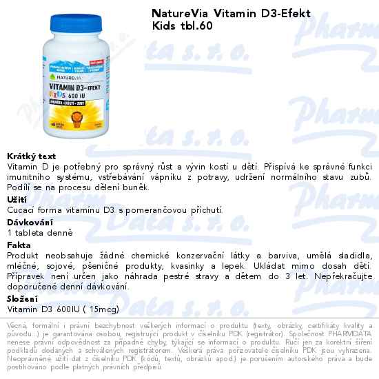NatureVia Vitamin D3-Efekt Kids tbl.60