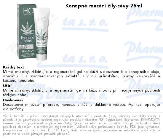 KonopnĂ© mazĂˇnĂ­ ĹľĂ­ly-cĂ©vy 75ml