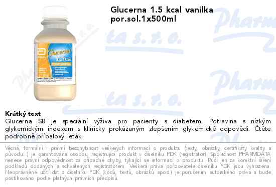 Glucerna 1.5 kcal vanilka por.sol.1x500ml