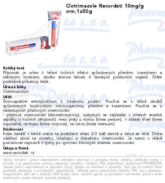 Clotrimazole Recordati 10mg/g crm.1x50g