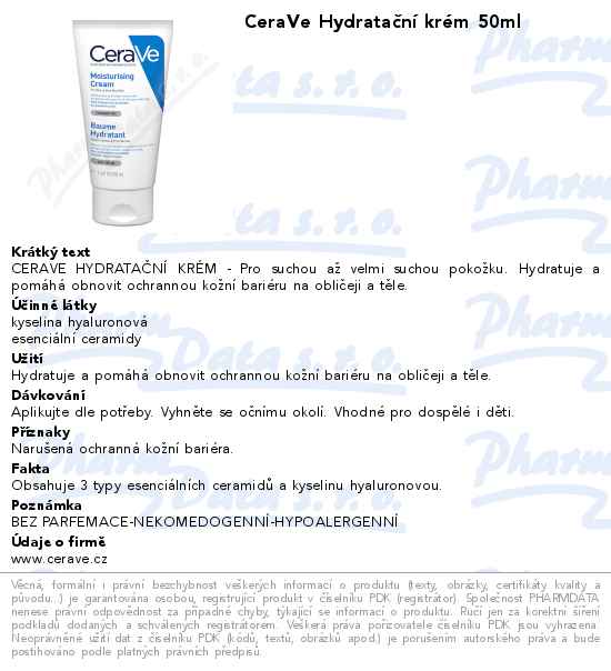 CeraVe HydrataÄŤnĂ­ krĂ©m 50ml