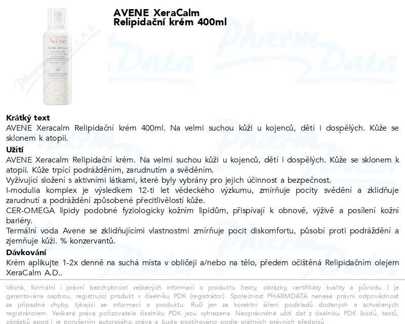 AVENE XeraCalm RelipidaÄŤnĂ­ krĂ©m 400ml