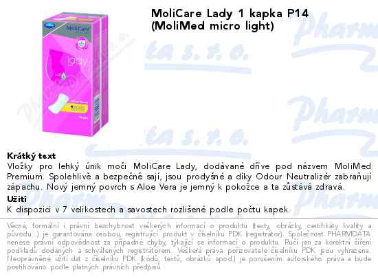 MoliCare Lady 1 kapka P14 (MoliMed micro light)