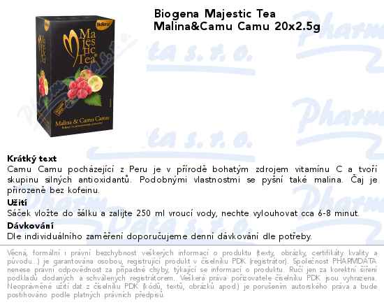 Biogena Majestic Tea Malina&Camu Camu 20x2.5g