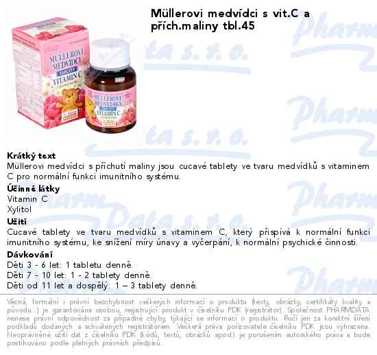 MĂĽllerovi medvĂ­dci s vit.C a pĹ™Ă­ch.maliny tbl.45