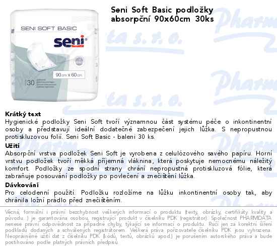 Seni Soft Basic podloĹľky absorpÄŤnĂ­ 90x60cm 30ks