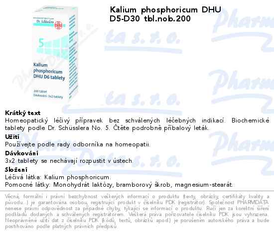 Kalium phosphoricum DHU D5-D30 tbl.nob.200