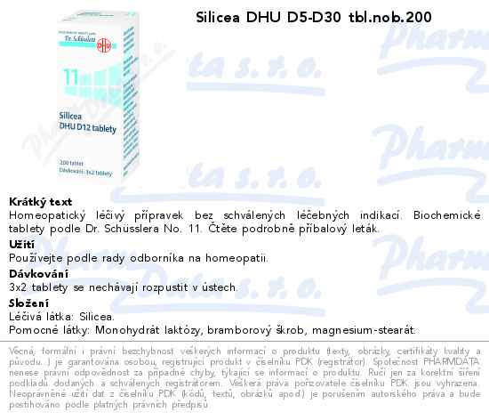Silicea DHU D5-D30 tbl.nob.200