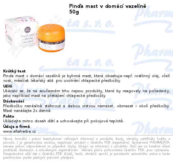 PinÄŹa mast v domĂˇcĂ­ vazelĂ­nÄ› 50g