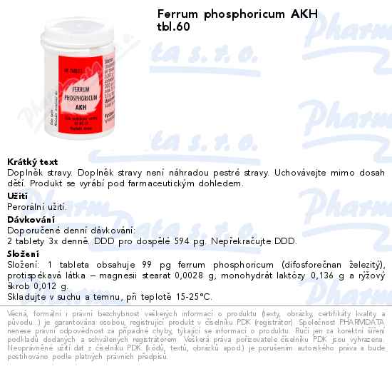 Ferrum phosphoricum AKH tbl.60