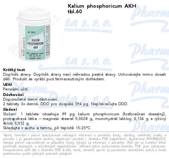Kalium phosphoricum AKH tbl.60