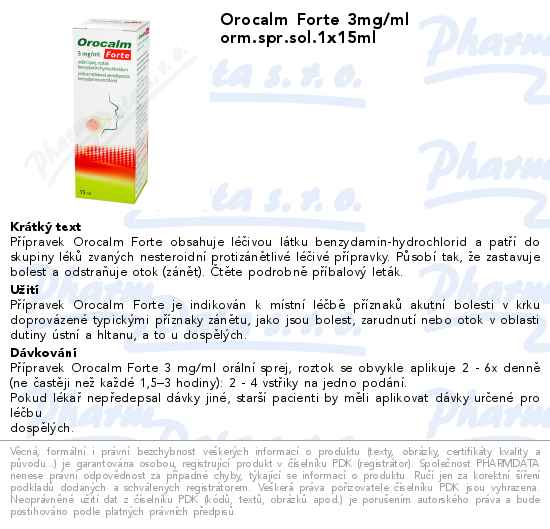 Orocalm Forte 3mg/ml orm.spr.sol.1x15ml