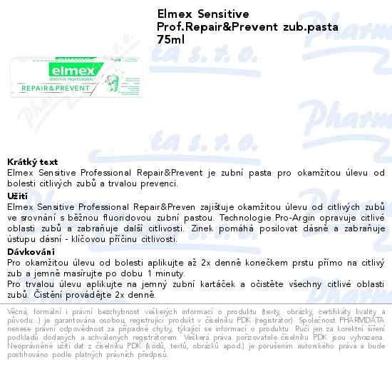 Elmex Sensitive Prof.Repair&Prevent zub.pasta 75ml