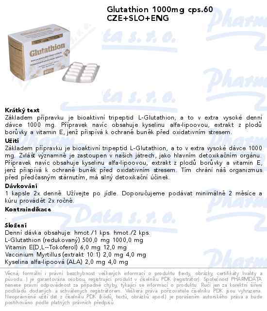 Glutathion 1000mg cps.60 CZE+SLO+ENG