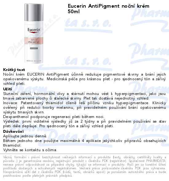 Eucerin AntiPigment noÄŤnĂ­ krĂ©m 50ml