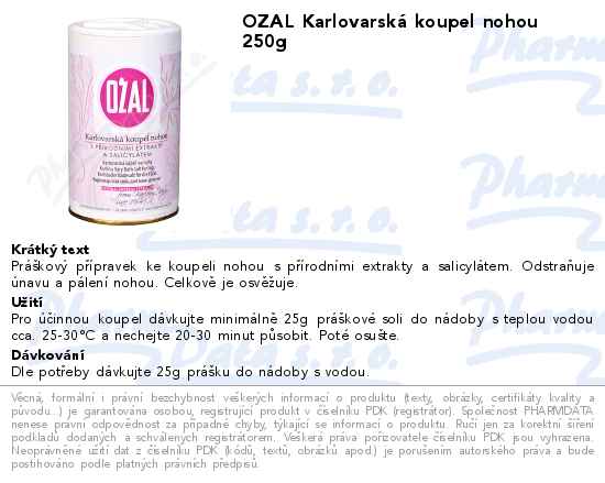 OZAL KarlovarskĂˇ koupel nohou 250g