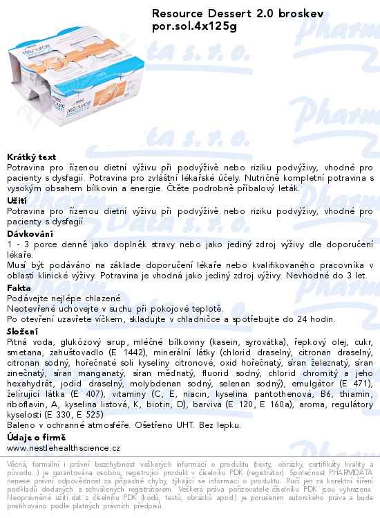 Resource Dessert 2.0 broskev por.sol.4x125g