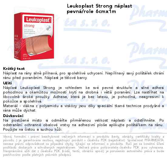Leukoplast Strong nĂˇplast pevnĂˇ/role 6cmx1m