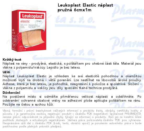 Leukoplast Elastic nĂˇplast pruĹľnĂˇ 6cmx1m