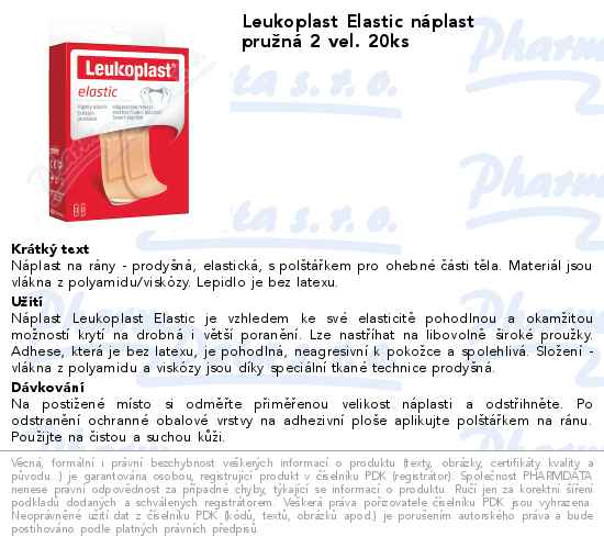 Leukoplast Elastic nĂˇplast pruĹľnĂˇ 2 vel. 20ks