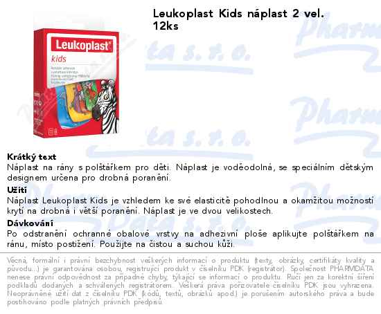 Leukoplast Kids nĂˇplast 2 vel. 12ks