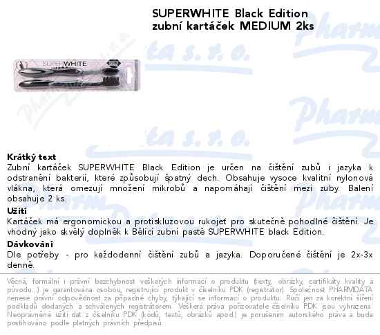 SUPERWHITE Black Edition zubnĂ­ kartĂˇÄŤek MEDIUM 2ks