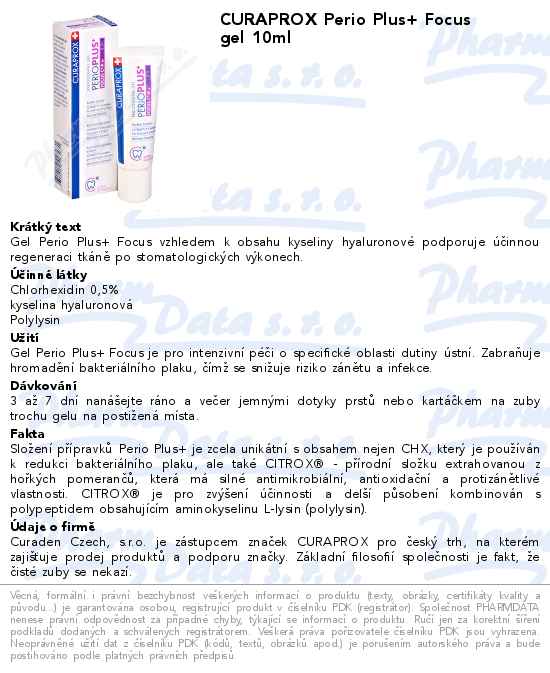 CURAPROX Perio Plus+ Focus gel 10ml