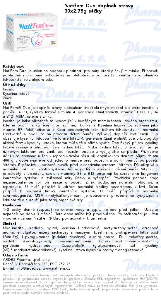 Natifem Duo doplnÄ›k stravy 30x2.75g sĂˇÄŤky